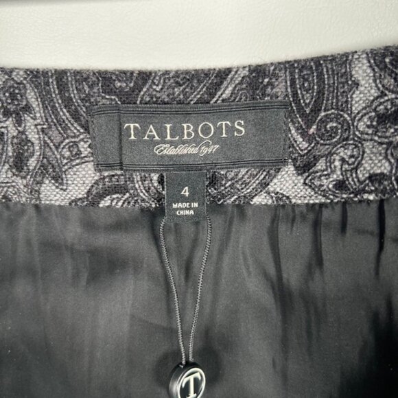 NWT TALBOTS WOOL Blend Paisley Wrap Pencil Lined Knee Length Skirt Size 4 - Picture 7 of 15